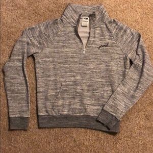 EUC. PINK pull over heather grey. Size Small